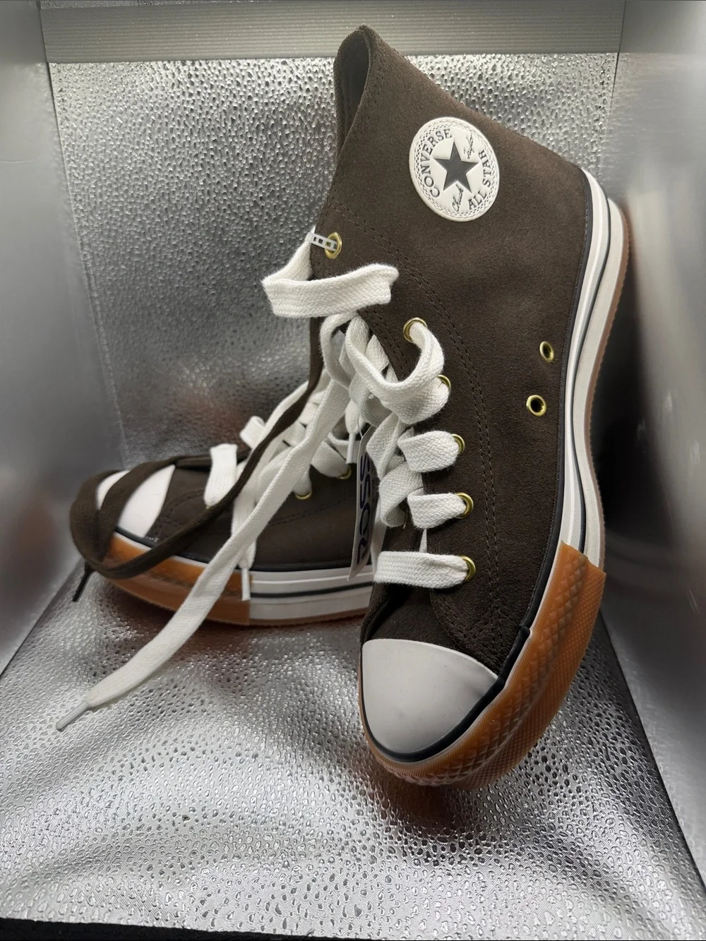 Converse Kids High Top Sneakers - Brown with White Laces